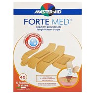 Master Aid Forte Med Tough Plaster Strips Залепваща лепенка в цвят кожа и различни размери 40 бр