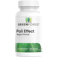 Green Forest Vitamins Pali Effect 60veg.caps - Хранителна добавка от корен от женско биле, ружа и екстракт от алое с кора от бряст за лечение на регургитация, киселини и подуване на корема
