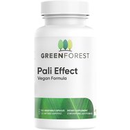 Green Forest Vitamins Pali Effect 120veg.caps - Хранителна добавка от корен от женско биле, ружа и екстракт от алое с кора от бряст за лечение на регургитация, киселини и подуване на корема