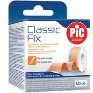 Pic Solution Classic Fix Fabric Spool Plaster 1 бр - 1.25cm x 5m - Самозалепваща гипсова бинтова ролка от плат Pic Solution Classic Fix Fabric Spool Plaster 1 бр - 1.25cm x 5m - Самозалепваща гипсова бинтова ролка от плат