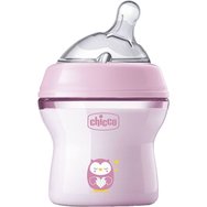 Chicco Natural Feeling Plastic Bottle 0m+ 150ml, 1 брой - розово - 