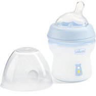 Chicco Natural Feeling Plastic Bottle 0m+ 150ml Пластмасова бебешка бутилка със система против колики & силиконов биберон с бавен поток, 1 брой - Син Chicco Natural Feeling Plastic Bottle 0m+ 150ml Пластмасова бебешка бутилка със система против колики & силиконов биберон с бавен поток, 1 брой - Син