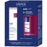 Uriage Promo Age Lift Firming Smoothing Day Cream 40ml & Intensive Firming Smoothing Serum 10ml - Дневен крем против стареене за стягане, хидратиране и борба с бръчки и серум за лице против стареене за изглаждане и стягане на бръчки
