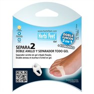 Herbi Feet Separa Double Ring & Toe Seperator Бежов Един размер 1 бр - Двоен разделителен гел за пръсти Herbi Feet Separa Double Ring & Toe Seperator Бежов Един размер 1 бр - Двоен разделителен гел за пръсти
