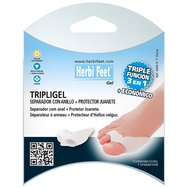 Herbi Feet Triplegel Ring & Toe Seperator + Bunion Protectror One Size 1 бр - Разделител за пръстите на краката и протектор за кочи Herbi Feet Triplegel Ring & Toe Seperator + Bunion Protectror One Size 1 бр - Разделител за пръстите на краката и протектор за кочи