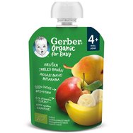 Gerber Organic Food Pear, Apple & Banana 4m+, 90g - Органично пюре от круша, ябълка и банан след 4 месеца Gerber Organic Food Pear, Apple & Banana 4m+, 90g - Органично пюре от круша, ябълка и банан след 4 месеца