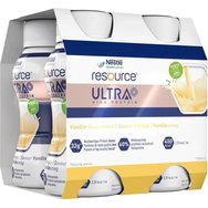 Nestle Resource Ultra High Protein Vanilla Пълноценна висококалорична & високопротеинова хранителна напитка с витамини & минерали за диетично регулиране при пациенти с недохранване с вкус на ванилия 800ml (4x200ml)