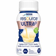 Nestle Resource Ultra High Protein Vanilla Пълноценна висококалорична & високопротеинова хранителна напитка с витамини & минерали за диетично регулиране при пациенти с недохранване с вкус на ванилия 800ml (4x200ml)