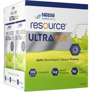 Nestle Resource Ultra Fruit Green Apple Висококалорична хранителна напитка с витамини & минерали за диетично управление на пациенти с недохранване с вкус на зелена ябълка 800ml (4x200ml)