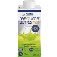 Nestle Resource Ultra Fruit Green Apple Висококалорична хранителна напитка с витамини & минерали за диетично управление на пациенти с недохранване с вкус на зелена ябълка 800ml (4x200ml) Nestle Resource Ultra Fruit Green Apple Висококалорична хранителна напитка с витамини & минерали за диетично управление на пациенти с недохранване с вкус на зелена ябълка 800ml (4x200ml)