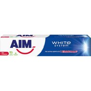 Aim White System Toothpaste 75ml - Паста за зъби с флуор за избелване на зъби и укрепване на емайла Aim White System Toothpaste 75ml - Паста за зъби с флуор за избелване на зъби и укрепване на емайла