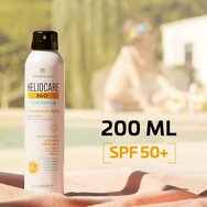 Heliocare 360 Pediatrics Spf50+ Transparent Spray Sunscreen Детски слънцезащитен освежаващ спрей за тяло с много висока защита с ефирна текстура и лесно нанасяне 200ml