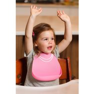 MakeMyDay Baby Bib Код 70122, 1 бр - Tiffany Pink W/Pearls
