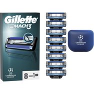 Gillette Promo Mach 3 Replacement Razors 8 бр & Калъф за носене 1 бр - 3 сменяеми глави за бръснене с ножчета за до 6 месеца бръснене