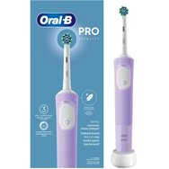Oral-B Vitality Pro Purple Electric Toothbrush 1 брой - Електрическа четка за зъби с таймер & сензор за натиск за защита на венците Oral-B Vitality Pro Purple Electric Toothbrush 1 брой - Електрическа четка за зъби с таймер & сензор за натиск за защита на венците