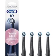 Oral-B iO Gentle Care Brush Heads Black 4 бр - Резервни глави за четка за нежно и професионално почистване на чувствителни зъби и венци в черен цвят