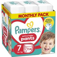 Pampers Active Baby Pants Monthly Pack Νο7 (15+kg) Памперси гащи 114 части (3x38 части) - Pampers Active Baby Pants Monthly Pack Νο7 (15+kg) Памперси гащи 114 части (3x38 части) -