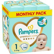 Pampers Premium Care Monthly Pack Νο1 (2-5kg) 156 бр (3x52 бр)