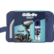 Gillette Promo Mach 3 Charcoal Razor 1 бр & Replacement Razors 2 бр & Series Cleansing Shaving Gel 200ml & торбичка 1 бр