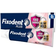Fixodent Plus Food Barrier No Flavor Cream Фиксиращ крем без вкус за цели & частични зъбни протези 40g