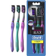 Oral-B Allrounder Black Medium Toothbrush 3 броя - Розова - Синя - Лилава - Ръчна четка за зъби със средна твърдост с влакна, проникващи в труднодостъпните зони за цялостно почистване & защита Oral-B Allrounder Black Medium Toothbrush 3 броя - Розова - Синя - Лилава - Ръчна четка за зъби със средна твърдост с влакна, проникващи в труднодостъпните зони за цялостно почистване & защита