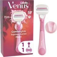 Gillette Venus ComfortGlide Miami Sugarberry 1 дръжка & 1 резервна част & 1 душ основа Gillette Venus ComfortGlide Miami Sugarberry 1 дръжка & 1 резервна част & 1 душ основа