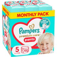 Pampers Premium Care Pants Monthly Pack No5 (11-17kg) 102 бр Pampers Premium Care Pants Monthly Pack No5 (11-17kg) 102 бр