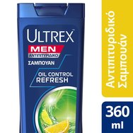 Ultrex Men Oil Control Refresh Шампоан против пърхот с екстракт от лимон, за мазна коса и мазен скалп 360ml