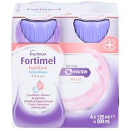 Nutricia Fortimel Forticare Sensations 2,4 kcal/ml Cool Berry Flavour 4x125ml - Питейна Хранителна Формула, Богата на Протеини, Минерали и Микроелементи за Подпомагане при Недохранване и Болестно Обусловено Недохранване с Освежаващ Вкус на Горски Плодове