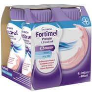 Nutricia Fortimel Protein 1,5 kcal/ml Strawberry Питейна хранителна формула, богата на протеини, минерали & микроелементи за справяне с проблеми на недохранване & малнутриция, свързани със заболяване, с вкус ягода 4x200ml