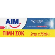 Aim Promo White System Toothpaste 150ml (2x75ml)