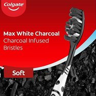 Colgate Max White Charcoal Toothbrush Soft 2 части - бяло / черно