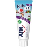 Aim Kids 0-6 Years Super Mario Toothpaste 75ml - Детска паста за зъби с лек плодов вкус за дълготрайна защита срещу кариес Aim Kids 0-6 Years Super Mario Toothpaste 75ml - Детска паста за зъби с лек плодов вкус за дълготрайна защита срещу кариес