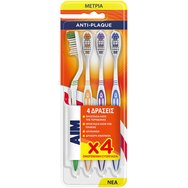 Aim Anti-Plaque Medium Toothbrush 4 бр