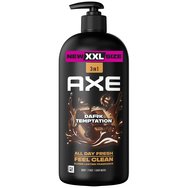 Axe Dark Temptation 3in1 XXL Bodywash Душ гел с 48-часова свежест и неустоим аромат на шоколад, с помпа 900ml