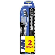 AIM Promo Ultra Reach Metal Core Medium Toothbrush 2 Τεμάχια - Μαύρο / Άσπρο AIM Promo Ultra Reach Metal Core Medium Toothbrush 2 Τεμάχια - Μαύρο / Άσπρο