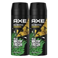 Axe PROMO PACK Wild Mojito & Cedarwood 48h Non Stop Fresh Spray 2x150ml - Дезодорант със свежи нотки на цитрусови плодове и кедър Axe PROMO PACK Wild Mojito & Cedarwood 48h Non Stop Fresh Spray 2x150ml - Дезодорант със свежи нотки на цитрусови плодове и кедър