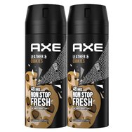 Axe PROMO PACK Leather & Cookies 48h Non Stop Fresh Body Spray 2x150ml - Дезодорант със сладък аромат на бисквити Axe PROMO PACK Leather & Cookies 48h Non Stop Fresh Body Spray 2x150ml - Дезодорант със сладък аромат на бисквити