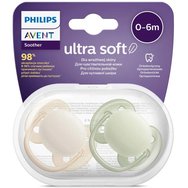 Philips Avent Ultra Soft Silicone Soother 0-6m Ортодонтска силиконова залъгалка с мек и гъвкав предпазител за по-малко раздразнения на кожата 2 броя, Код SCF091/05 - Бежово - Тъмнозелено Philips Avent Ultra Soft Silicone Soother 0-6m Ортодонтска силиконова залъгалка с мек и гъвкав предпазител за по-малко раздразнения на кожата 2 броя, Код SCF091/05 - Бежово - Тъмнозелено