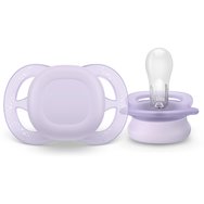 Philips Avent Ultra Start Silicone Orthodontic Soother 0-2m, 2 части - лилаво / жълто