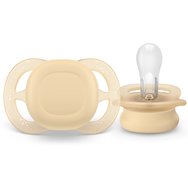 Philips Avent Ultra Start Silicone Orthodontic Soother 0-2m, 2 части - лилаво / жълто