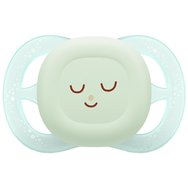 Philips Avent Ultra Start Nighttime Silicone Orthodontic Soother 0-2m, 2 части - зелено / синьо