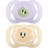 Philips Avent Ultra Start Silicone Orthodontic Soother 0-2m, 2 части - лилаво / жълто