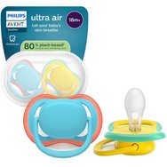 Philips Avent Ultra Colors of Nature Silicone Soother Ultra Soft 18m+ Код SCF349/57, 2 бр - светло синя / Жълто