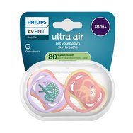 Philips Avent Ultra Colors of Nature Silicone Soother Ultra Soft 18m+ Код SCF349/47, 2 бр - Люлякови / Коралови дизайни