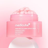Medicube PDRN Pink Collagen Capsule Cream Крем за лице с капсули с DNA от сьомга & 5% ниацинамид за сияние, стягане & ефект Glass Skin 55g