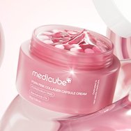 Medicube PDRN Pink Collagen Capsule Cream Крем за лице с капсули с DNA от сьомга & 5% ниацинамид за сияние, стягане & ефект Glass Skin 55g