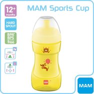 Mam Sports Cup 12m+, 330ml, Код 470U - Жълто