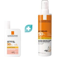 La Roche-Posay Комплект Anthelios UVMune 400 Spf50+ Tinted Face Fluid 50ml & Invisible Face - Body Spray Spf50+, 200ml