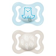 Mam Supreme Silicone Soother 2-6m Код 145SGc, 2 бр - светло синя / Сив - Силиконова залъгалка, която подпомага здравословното развитие на зъбите Mam Supreme Silicone Soother 2-6m Код 145SGc, 2 бр - светло синя / Сив - Силиконова залъгалка, която подпомага здравословното развитие на зъбите